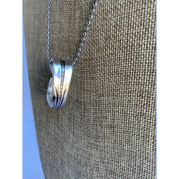 Heart Spoon Necklace, 1930 Princess Royal, Handmade Silverware Jewelry, Flatware - Picture 6 of 7